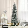 NicBex 5ft Snow Flocked Artificial Pencil Christmas Tree with 294 Branches Tips and Plastic Stand for Decoration, White - 3 of 4