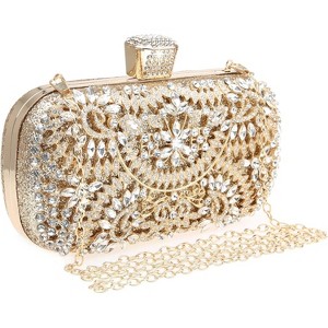 Sparkly Rhinestone Crystal Clutch Bag Glitter Sequin Bridal Purse Evening Handbag for Wedding Party Prom - 1 of 4
