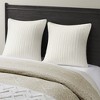 COWLOWN Cotton Quilted Euro Sham, Embroidered Pillow Cover with Hidden Zipper, Farmhouse Style - 2 of 4