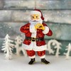 Kurt Adler Resin Ornament for Christmas Tree, Glittered Santa with Heart Hands - 2 of 3