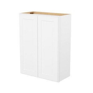 HOMLUX Easy-DIY 12 in D in Shaker White Ready to Assemble Wall Kitchen Cabinet 2 Doors-2 Shelves - 1 of 4