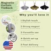 Evideco French Home Goods Magnetic Metal Curtain Tiebacks with Ginkgo Leaf Design – No Installation Needed - 3 of 4
