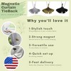 Evideco French Home Goods Magnetic Metal Curtain Tiebacks with Ginkgo Leaf Design – No Installation Needed - image 3 of 4