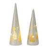 LED Tree Christmas Decor – Set of 2, 10"H & 11.5"H Glass Gold and Silver – By Melrose - 2 of 4