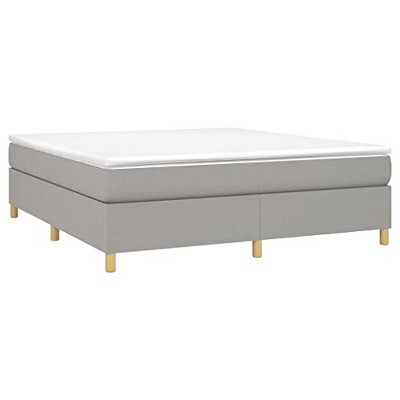 vidaXL King Size Engineered Plywood Bed Frame, Light Gray Fabric Cover, Modern Design