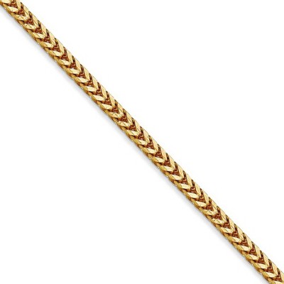 Black Bow Jewelry 2.5mm, 14k Yellow Gold, Solid Franco Chain Necklace