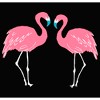 Juniors Womens Lost Gods Couple Pink Flamingos Racerback Tank Top - 2 of 4
