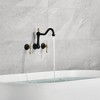 Sumerain Wall Mount Bathtub Faucet Black and Gold Tub Filler Vintage Leg Clawfoot Tub Faucet - 3 of 4