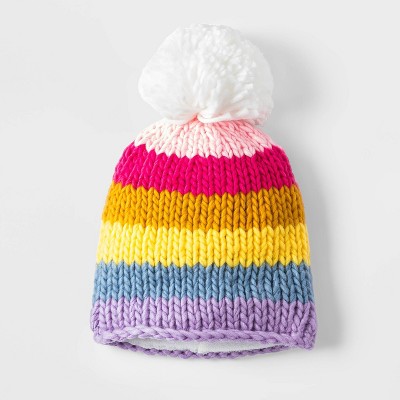 Girls' Rainbow Striped Beanie - Cat & Jack™