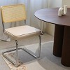 INFURNIC Dining Chairs Set of 2 Rattan Side Accent Chairs with Chrome Legs Upholstered Dining Chairs for Kitchen, Champagne, 17.5"*20.9"*33.1" - 3 of 4