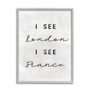 Stupell Industries Black and White I See London I See France Textured Typography, 20" x 16" - 1 of 4
