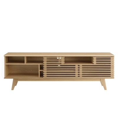 Render 71" Oak Mid-Century Modern Media Console TV Stand