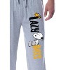 Peanuts Men's Snoopy and Woodstock Lazy Days Sleep Jogger Pajama Pants Grey - 2 of 3