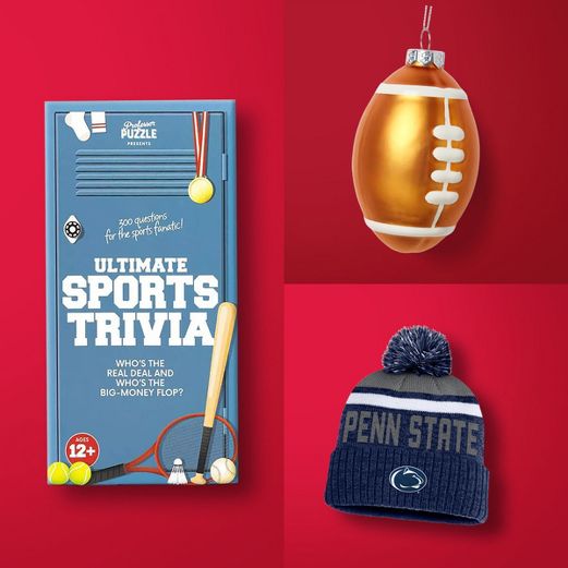 Sports Trivia, Football ornament, pen state beanie