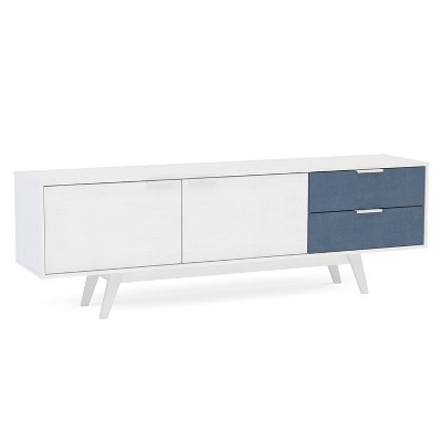 Fairfield TV Stand for TVs up to 70" White/Navy - Chique