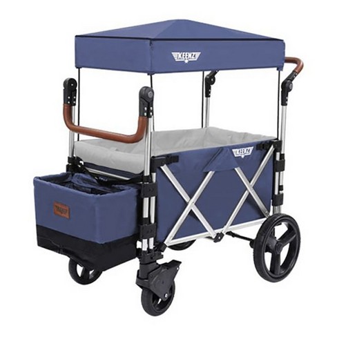 Foldable Wagon Push/Pull Sport Wagon 2.0-Blue with Canopy-NEW 