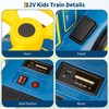 12V Ride on Train Trackless, 2 Seater Kids Ride on Toy Licensed by CHUGGINGTON with Removable Storage Chair, Light, Music - 3 of 4