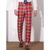 Lars Amadeus Men's Flat Front Office Prom Classic Plaid Dress Pants - 2 of 4