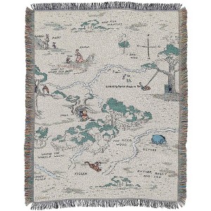 Winnie The Pooh Woven Tapestry Throw Blanket, 48" x 60", Hundred Acre Woods - 1 of 4