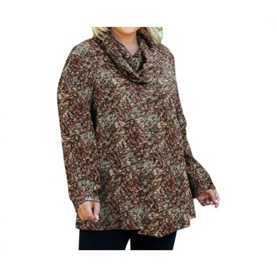 Women's Cowl Long Sleeve Tunic - Plus - On The Plus Side