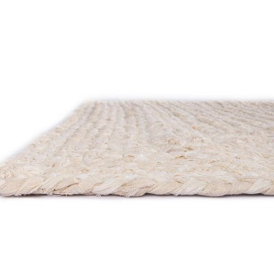 Ivory Braided Cotton Handmade 8' x 10' Area Rug