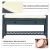 Storage Bench with Thickened Cushioned Seat, Pine Wood Entryway Bench with 2 Drawers, Shoe Rack, Wooden End of Bed Storage - 3 of 4