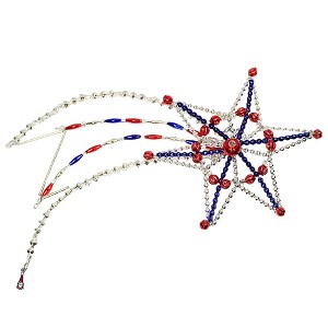 Santa Land 9.0 Inch Patriotic Shooting Star Ornament Clip On Tree Topper Tree Toppers - 1 of 3