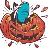 Junior's Design By Humans Halloween smashed pumpkin By BlackBerry55 T-Shirt - 2 of 2