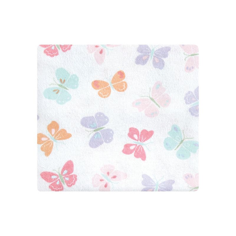 Hudson Baby Infant Girl Cotton Flannel Receiving Blankets, Pastel Butterfly, One Size, 4 of 8