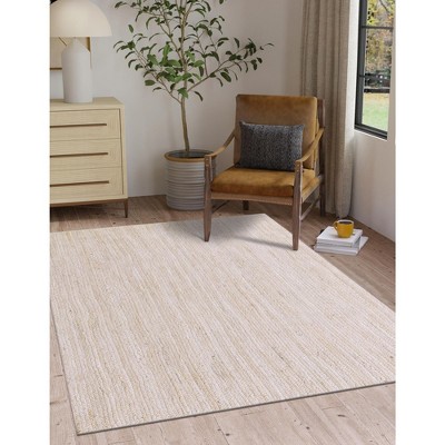 Handmade White Braided Jute Indoor Rug, Easy Care and Stain-resistant