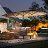Outsunny Double-Sided Sun Umbrella, Outdoor Garden Parasol, Patio Sun Shade with LED Solar Light, Coffee - 2 of 4