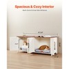VEVOR Cat Litter Box Enclosure for Multi Cats, 47.2 in Hidden Litter Box Cabinet with 4 Doors & 2 Entries, Indoor Cat Washroom, Brown & White - 3 of 4