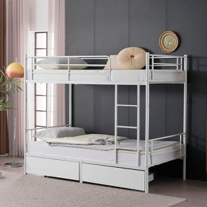 Karl Home White Twin Over Twin Convertible Bunk Bed with 2 Storage Drawers - 1 of 4