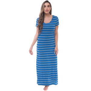 Just Love Womens Stripe Maxi Dress Knit Jersey T-Shirt Dress for Women - 1 of 3