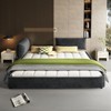 Sapphtopaz King Size Bed Frame with Movable Headboard Chenille Upholstered Platform Bed Frame with Round Corner for Bedroom,No Box Spring Needed - 2 of 4
