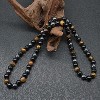 Mens Tiger Eye Lava Stone Beaded Choker 8mm Anxiety Relief Jewelry - 3 of 4
