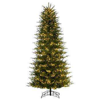 Vickerman 10' x 59" Georgian Fraser Fir Artificial Pre-Lit Christmas Tree with Folding Metal Tree Stand