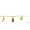 EVERLY JEWELRY | Yellow Plated Sterling Silver Banana Pineapple Lemon Enameled Charm Station Necklace, 17.5-inch - 4 of 4