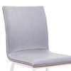 Armen Living,Crystal Dining Chair in Brushed Stainless Steel finish with Grey Faux Leather and Walnut Back - Set of 2 - 4 of 4