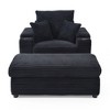 Grungis Corduroy Oversized Accent Chair with Ottoman,Sofa Chair with Large Seat,Modern Chair and Ottoman Sets for Bedroom,Reading Room - 4 of 4