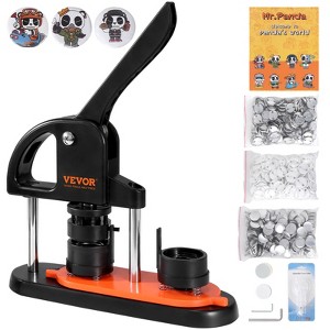 VEVOR Button Maker, 1.25 inch/32mm Pin Maker with 500pcs Button Parts, Ergonomic Arc Handle Punch Press Kit, Button Maker Machine, Black - 1 of 4