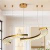 LNC MoaningMurtle " Luxury and Glam Crystal Integrated LED Kitchen Island  Lights, Gold,40.4in/42.5in - 2 of 4