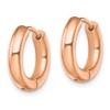 Chisel Stainless Steel Polished Rose IP-plated 3.5mm Hinged Hoop Earrings - 2 of 4