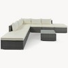 8-Pieces Outdoor Wicker Modular Sectional Sofa Set with Coffee Table, Free Combination - 3 of 4