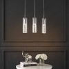 Mium Modern Style Iron/Crystal/Glass Integrated LED Linear Pendant Chrome - JONATHAN Y - image 4 of 4