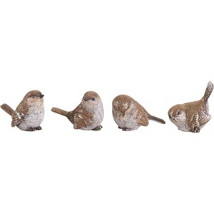 Transpac Winter Glitter Gold Snowbirds Polyresin Tabletop Figurine Decoration Set of 4, 3.0H inches - 1 of 2
