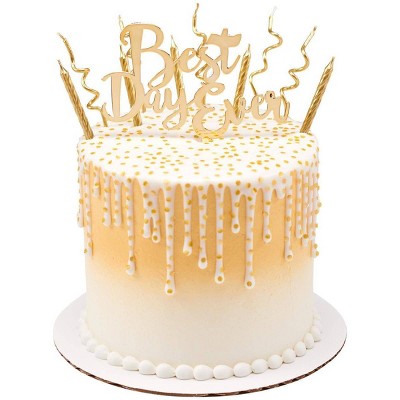 Bakery Crafts Gold Spiral 2.5" Candles - 12ct