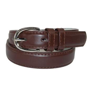 CTM Kid's Leather 1 inch Basic Dress Belt (Pack of 2)