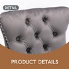 Counter Height Bar Stools Set of 2, Velvet Upholstered Dining Chairs with Nailhead Trim, Wooden Legs, Button Tufted Decor - Leovsnove - 4 of 4