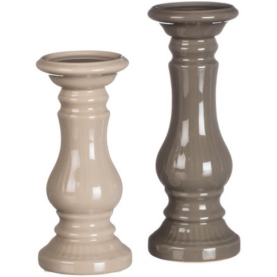 pillar candle holder set of 2